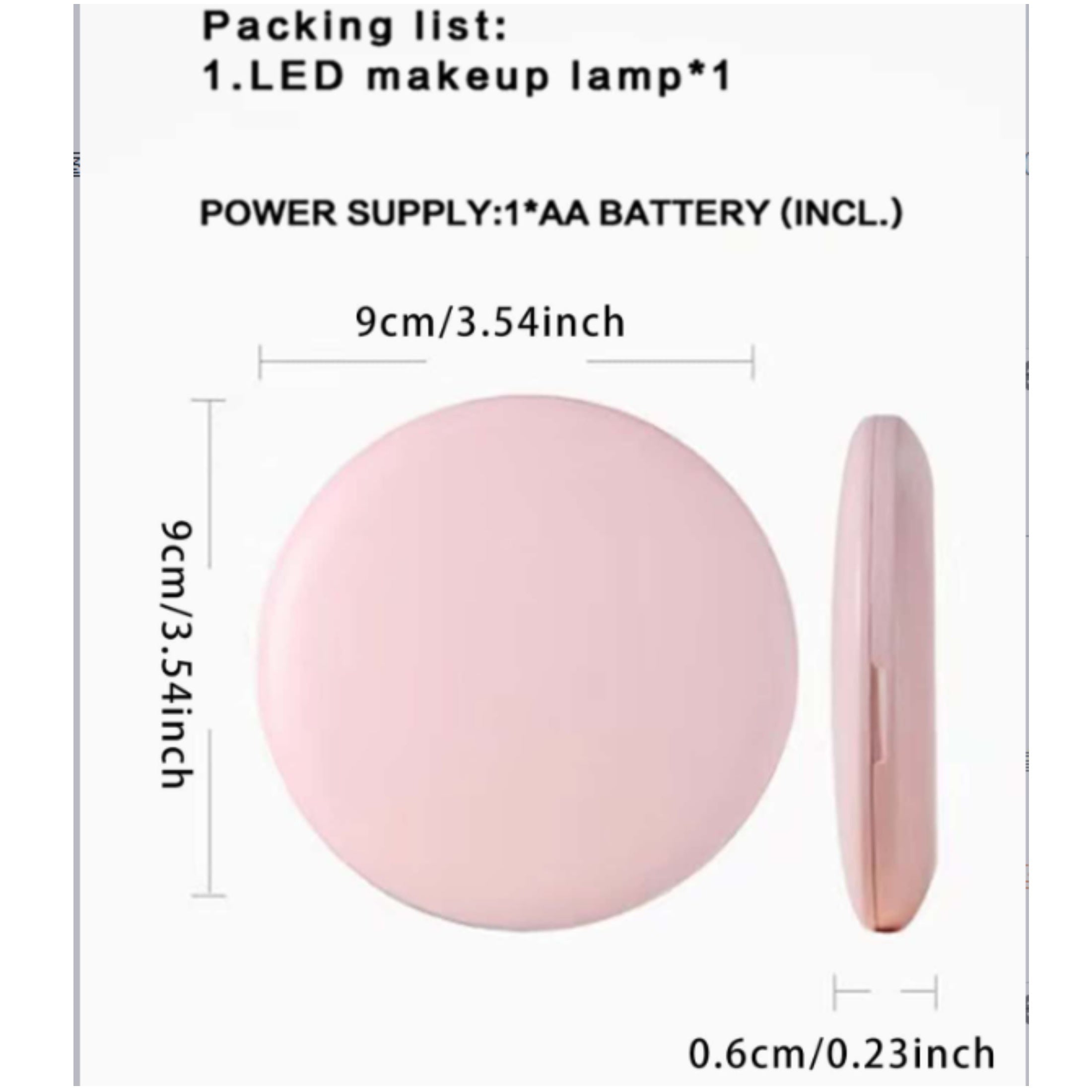 LED Lighted Pocket Mirror 1X 2X Magnification Compact Travel Makeup Mirror