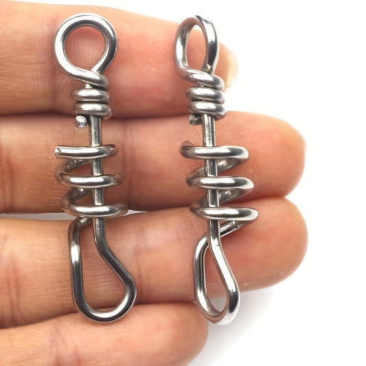 5pcs Stainless Steel Swivel Ring Fishing Rigs Hook Connector