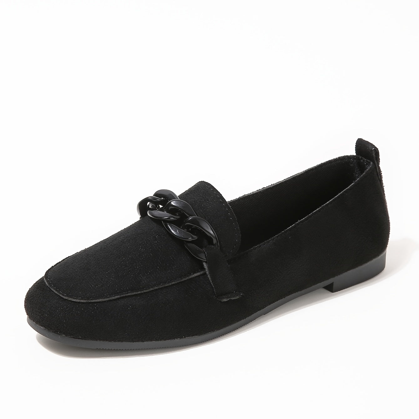Metal Chain Decor Flat Loafers Women's Shoes