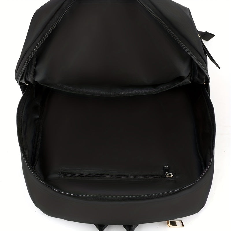 Minimalist Casual Zipper Backpack Lightweight Solid Rucksack