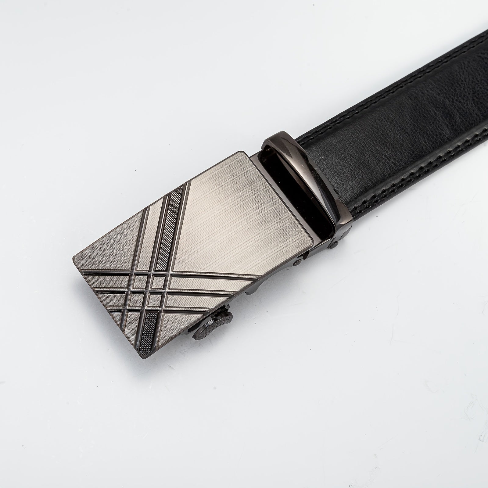 Silver grey Automatic Buckle Men's Belt