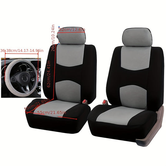 Universal Car Seat Cover 5pc Set for Front Seat of Most Cars