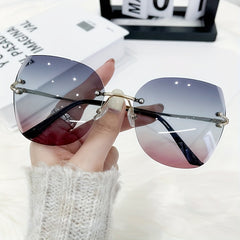 Ombre Rimless Sunglasses UV400 Sun Shades for Women