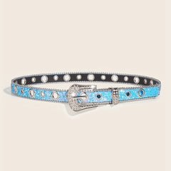 Y2K Sparkly Sequin Belt Gothic Punk Western Cowboy Cowgirl Belt
