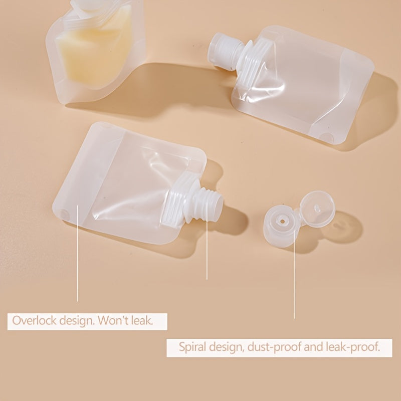 5 PCS Refillable Flat Pouch Travel Bottles Set 30ml 50ml 100ml