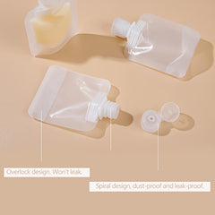 5 PCS Refillable Flat Pouch Travel Bottles Set 30ml 50ml 100ml