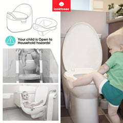 Baby Toilet Toddler Potty Training with Backrest Deep Bowl