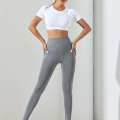 Solid Yoga Seamless Leggings High Waist Tight Pants