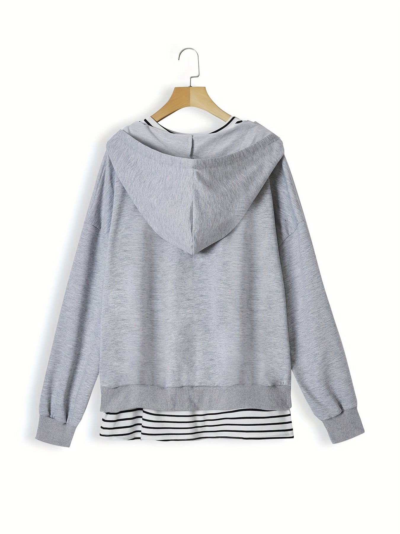 Women's Plus Solid Hoodie & Striped Tank Top Outfit