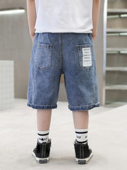 Kids' Denim Shorts with Distressed Finish