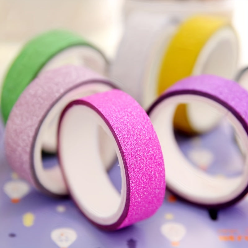 10pcs Decorative Tape Golden Glitter Onion Powder Wwisp Tape
