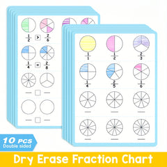 10 Pack COXCO Double Sided A4 Math Practice Papers Reusable Dry Erase Sheets
