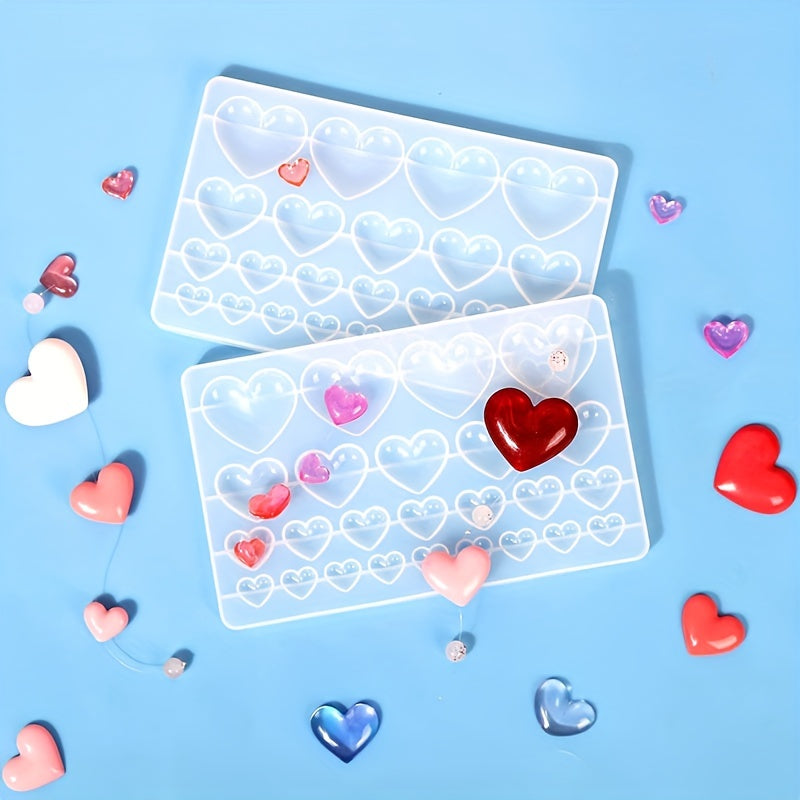 Heart Patch Resin Mold Love Pendant Epoxy Silicone DIY Craft Jewelry Making