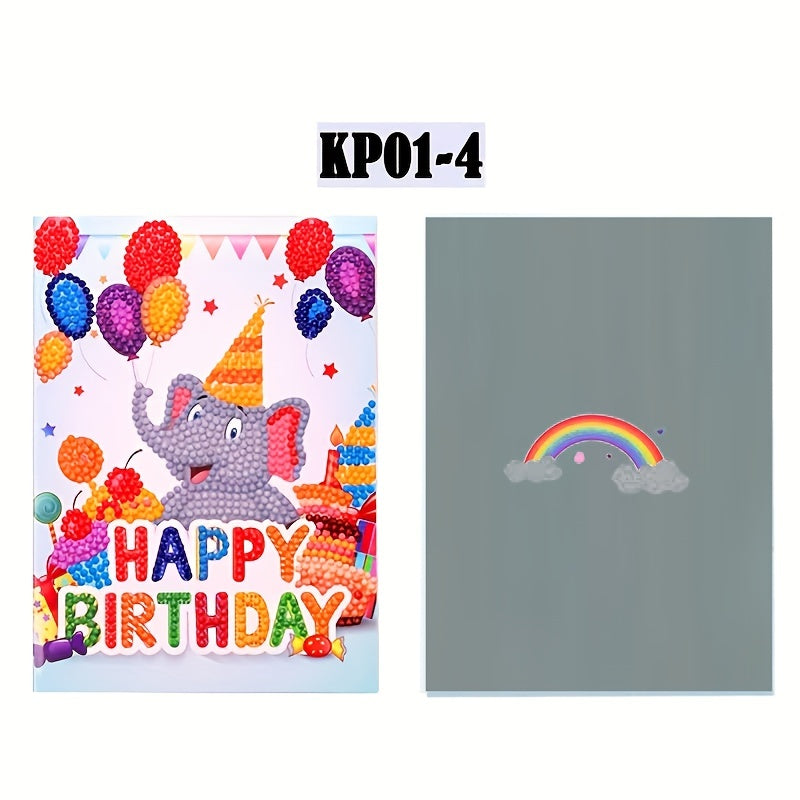 1pc 5D DIY Diamond Painting Christmas Cards Hand Drilled Diy Birthday Gift
