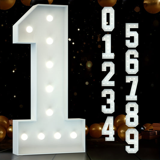 Marquee Light Up Numbers 0-9 for Birthday Party Decorations