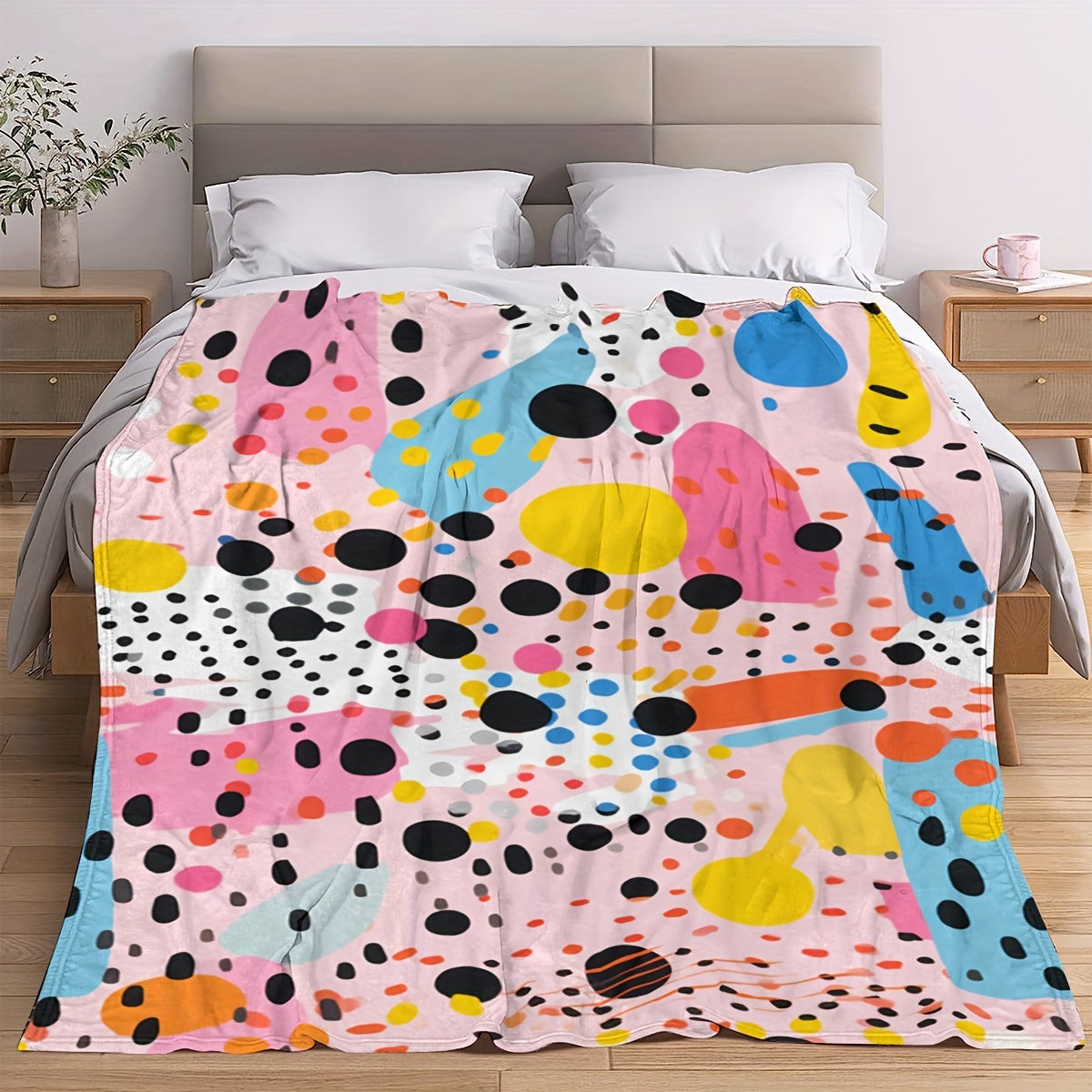 Warm & Comfy Soft Blanket Bright Colors Throw Bed Sofa Camping