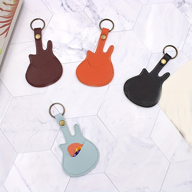 Guitar Shaped Keychain with Pick Case