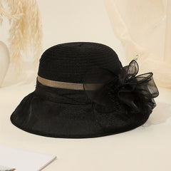 French Style Gauze Bucket Hat Mesh Organza Derby Hat Lightweight Sun Hats