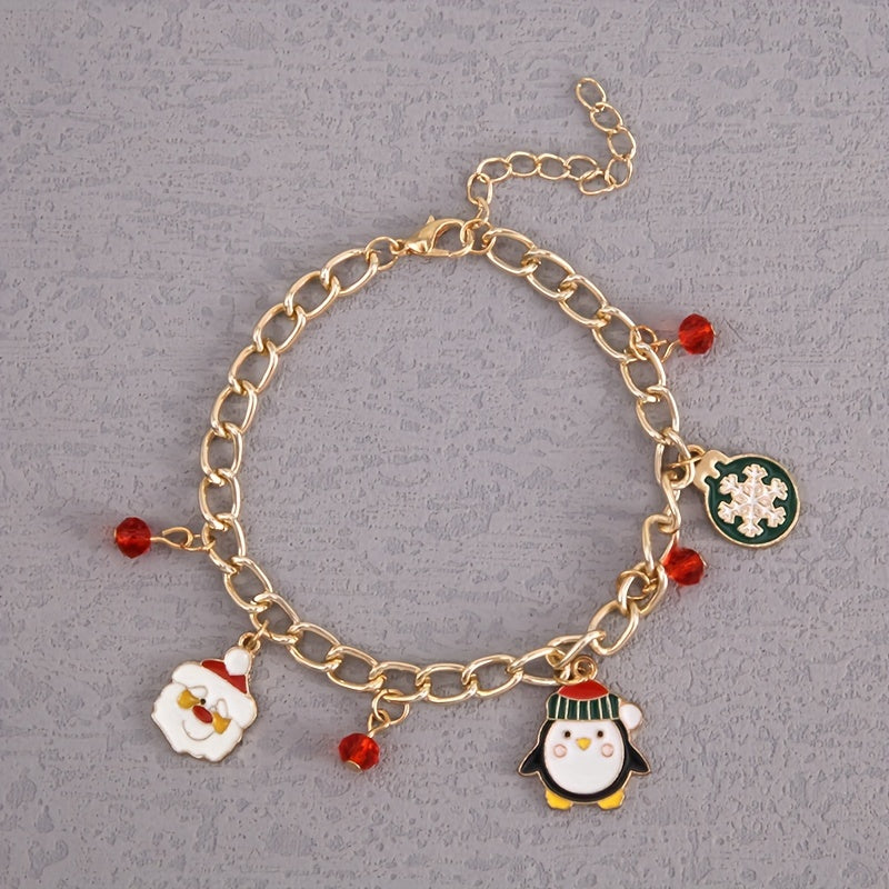 Halloween Christmas Bracelet Santa Claus Snowman Crystal Bracelet