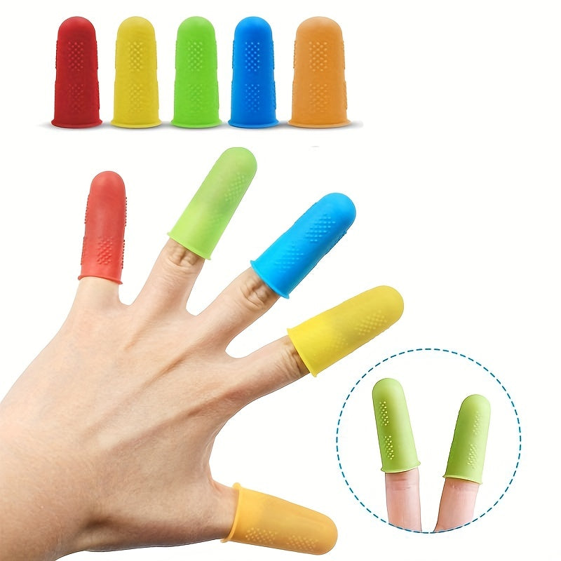 10pcs Silicone Finger Protective Cover Cut-proof Heat-resistant Finger Cover