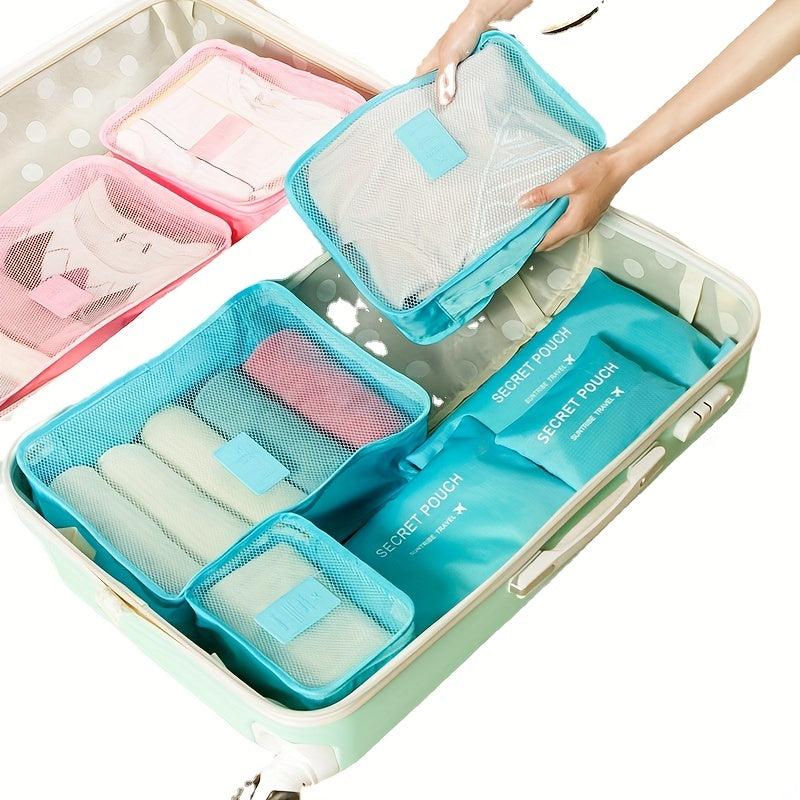 6PCS Travel Clothes Storage Bag Underwear Packing Cube Organizer