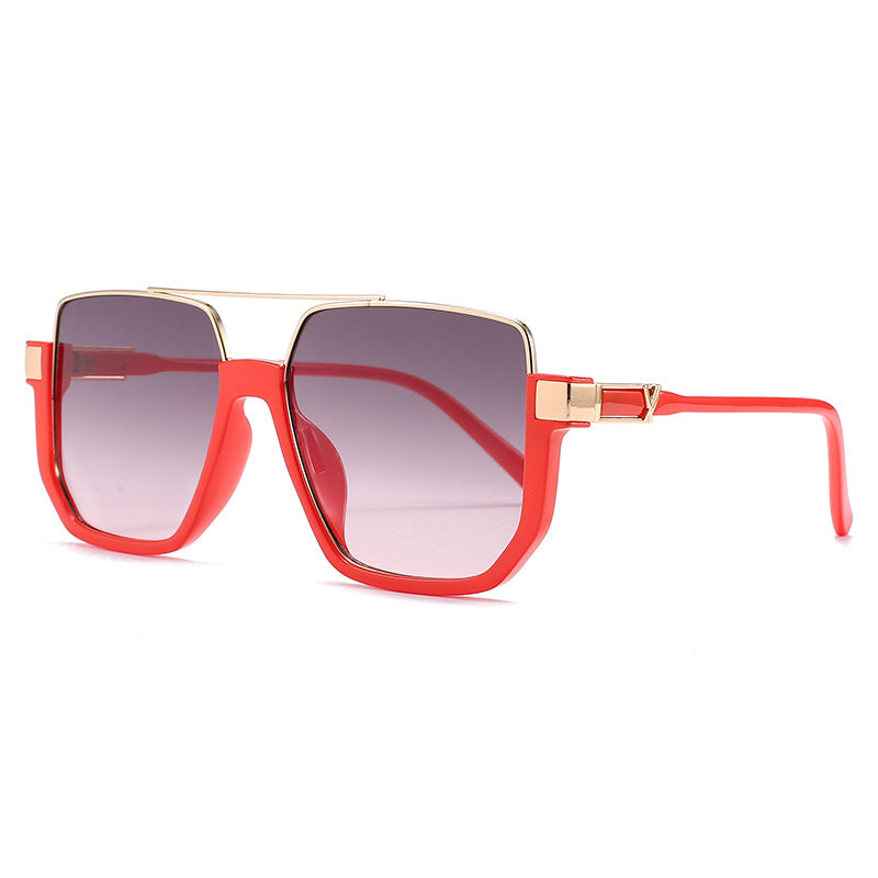 Large Frame Sunglasses Metal PC Modern Multilateral for Sports Driving