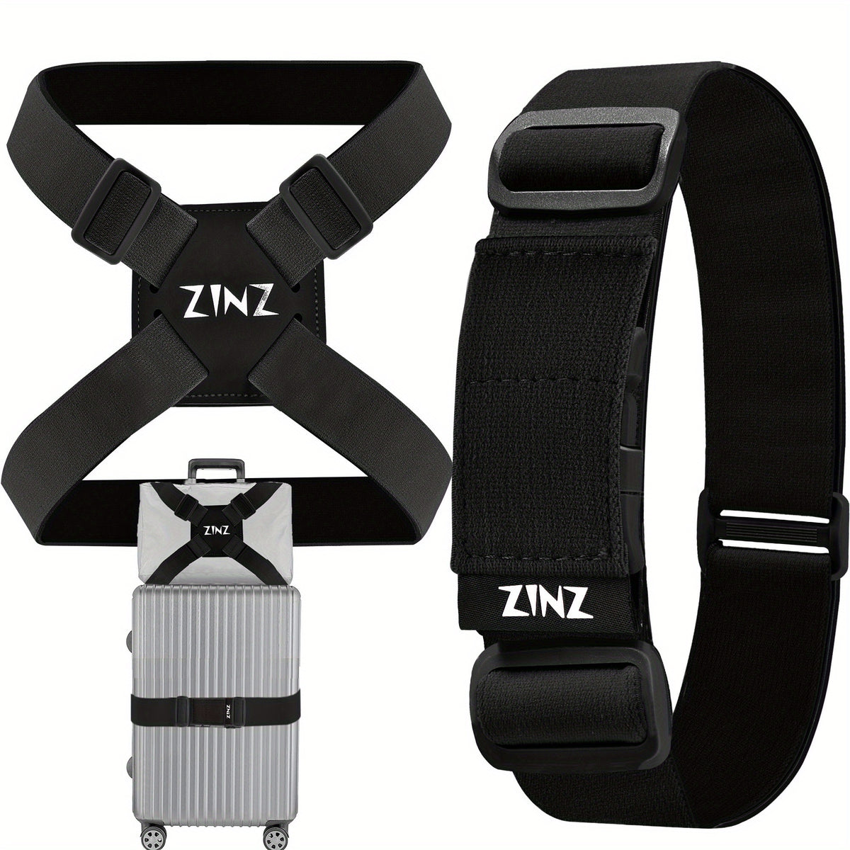 2PCS Luggage Bag Elastic Strap Adjustable Bag Strap Travel Accessories