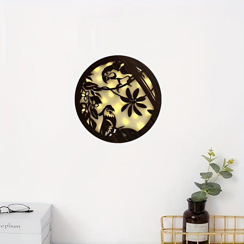 Retro Wooden Sign LED Lamp Fairy Tale Story Shape