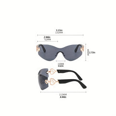 Y2K Heart Hinge Sunglasses Gradient Lens UV400