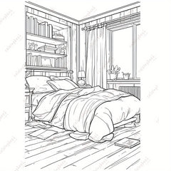 Deluxe Relax Painting Coloring Book for Adults - Thickened Paper - 22 Pages