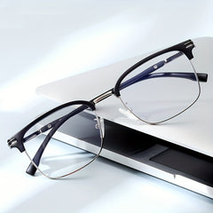 Semi Rimless Men's Glasses Protective Glasses For Reading Office Games