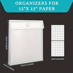 Scrapbook Paper Storage 12x12in Organizer with Hook And Loop Closure