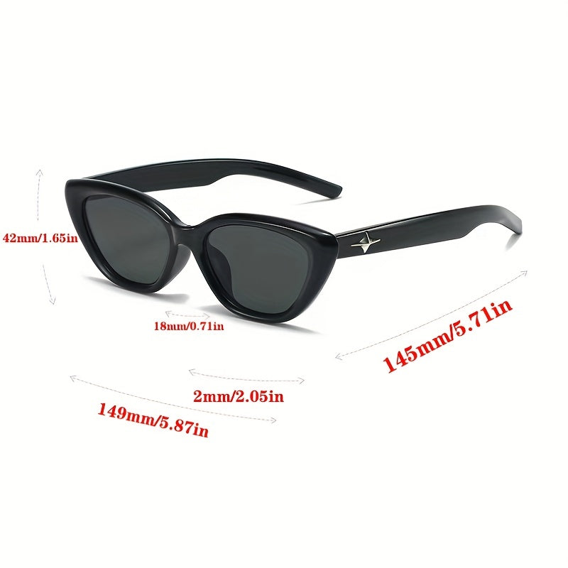 Y2K Cat Eye Sunglasses Punk Star Decor UV400