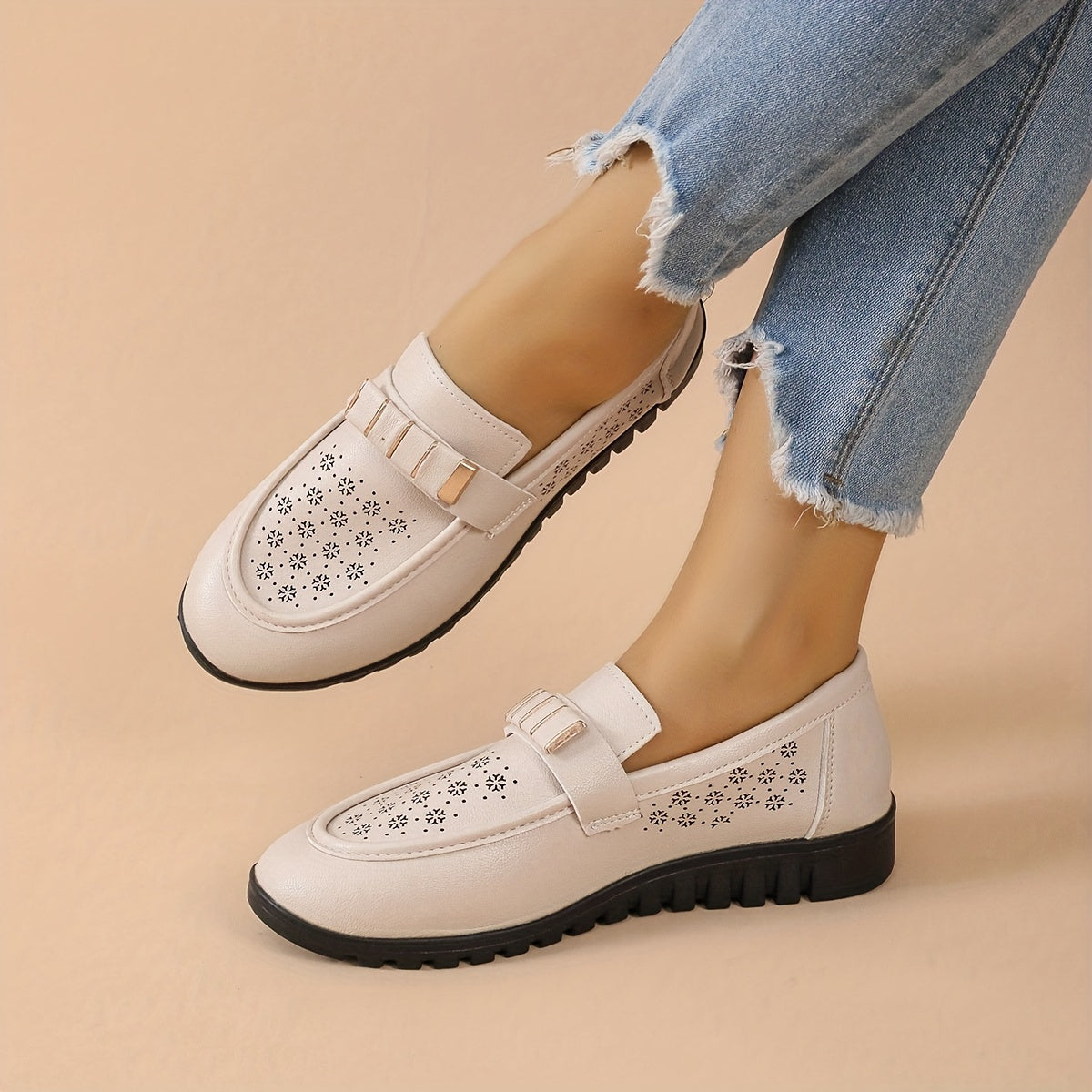 Women's Retro Flat Loafers Slip On Shoes