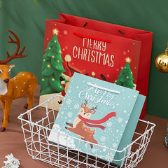 10pcs Christmas Gift Bag Paper Gift Bag with Handle Holiday Gift Packaging Bag