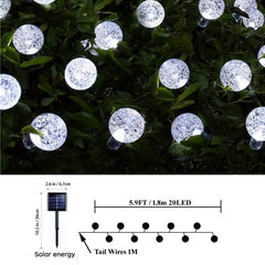 200LED Bubbles Crystal Globe Solar String Lights Waterproof Solar Outdoor Lights