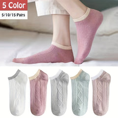 Argyle Textured Low Cut Socks Women's Stockings