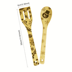 6pcs Bamboo Kitchen Utensils Set for Christmas and Halloween