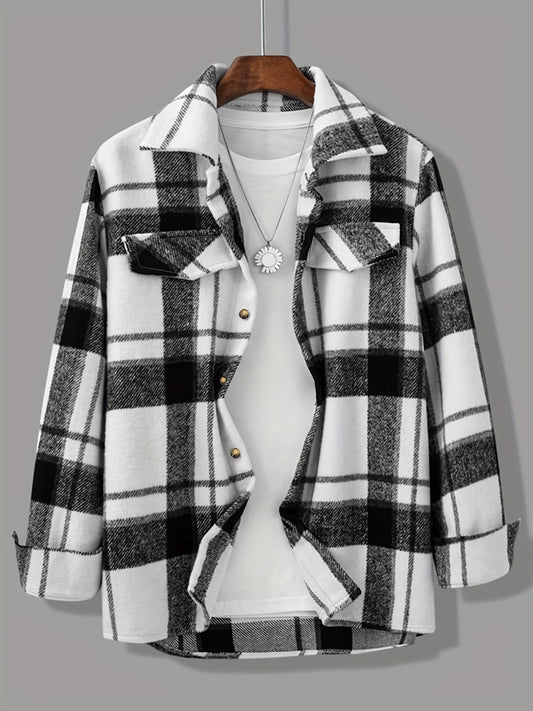 Men's Plaid Button Up Long Sleeve Shirt
