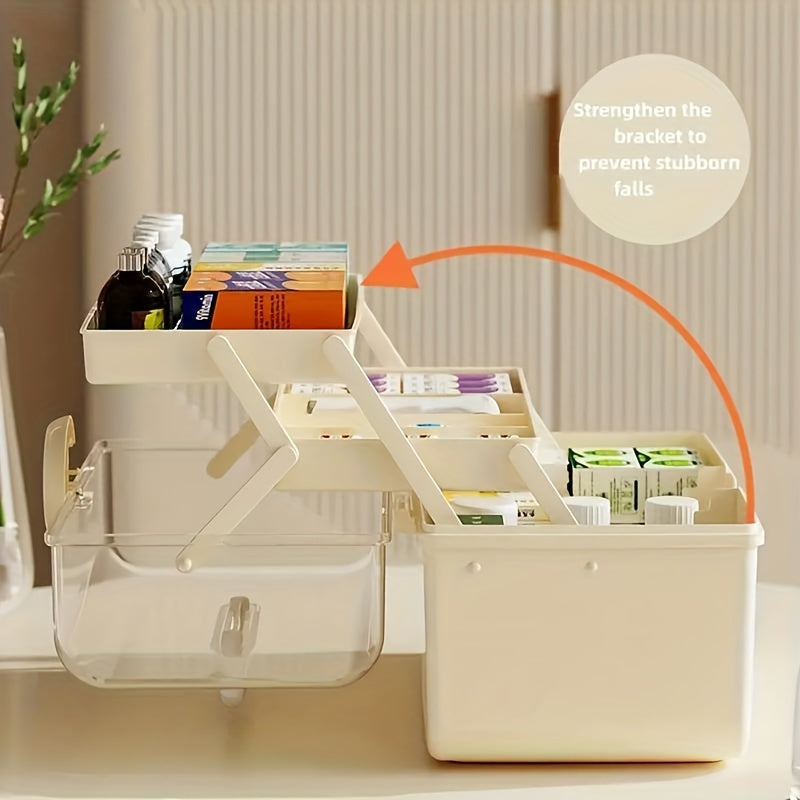 Large Dust-proof Medicine Storage Box Transparent Desktop Portable