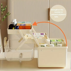Large Dust-proof Medicine Storage Box Transparent Desktop Portable
