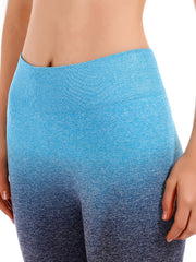 High Waisted Gradient Biker Shorts for Women - Yoga Sports Workouts