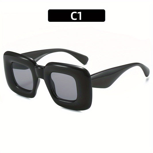 Square Frame Sunglasses Y2K Block Photo Prop Glasses