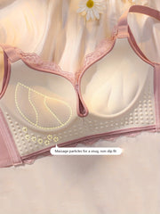 Lace Push Up Bra Sweet & Stretchy Bow Wireless Bra