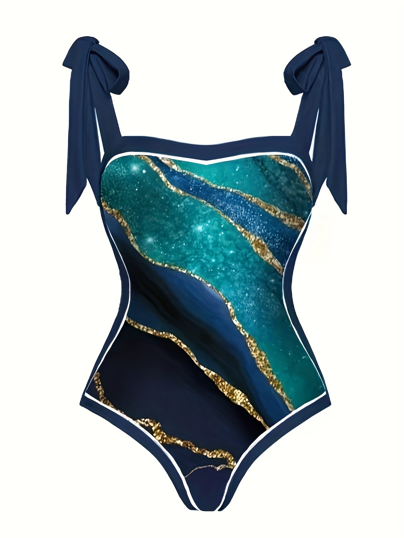 Colorblock Stripe Tankini Set