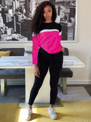 Women's Sporty 2-Piece Set Crew Neck Sweatshirt & Sweatpants