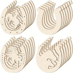 24pcs Western Horseshoes Cutouts for Crafts DIY Christmas Cowboy Decor