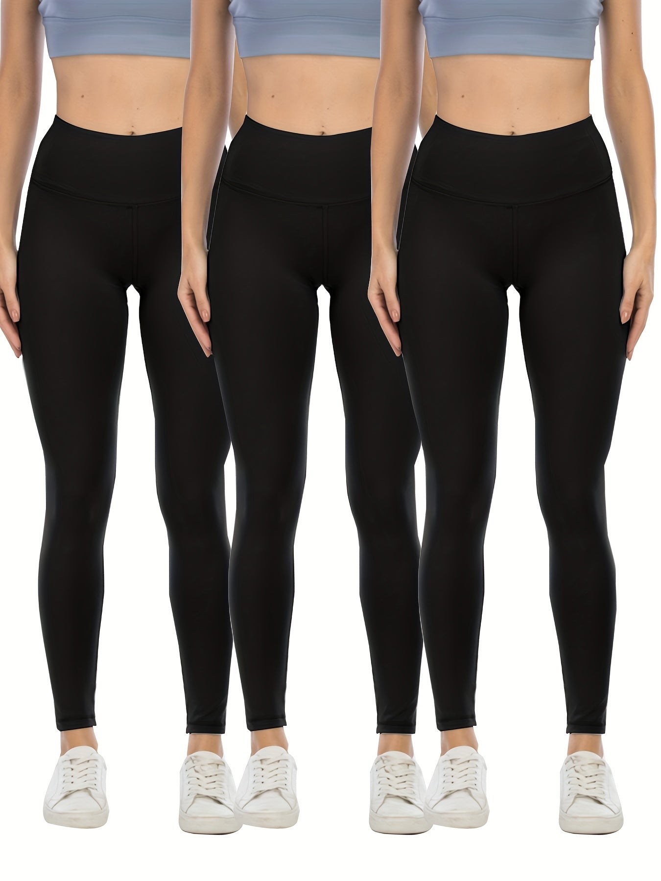 3 Pack Women's Solid Skinny Leggings