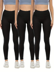 3 Pack Women's Solid Skinny Leggings