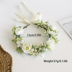 Sweet Artificial Camellia Bridal Headband Wedding Hair Accessory